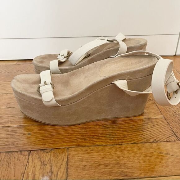 Miu Miu strap wedge suede sandals - Picture 4 of 8